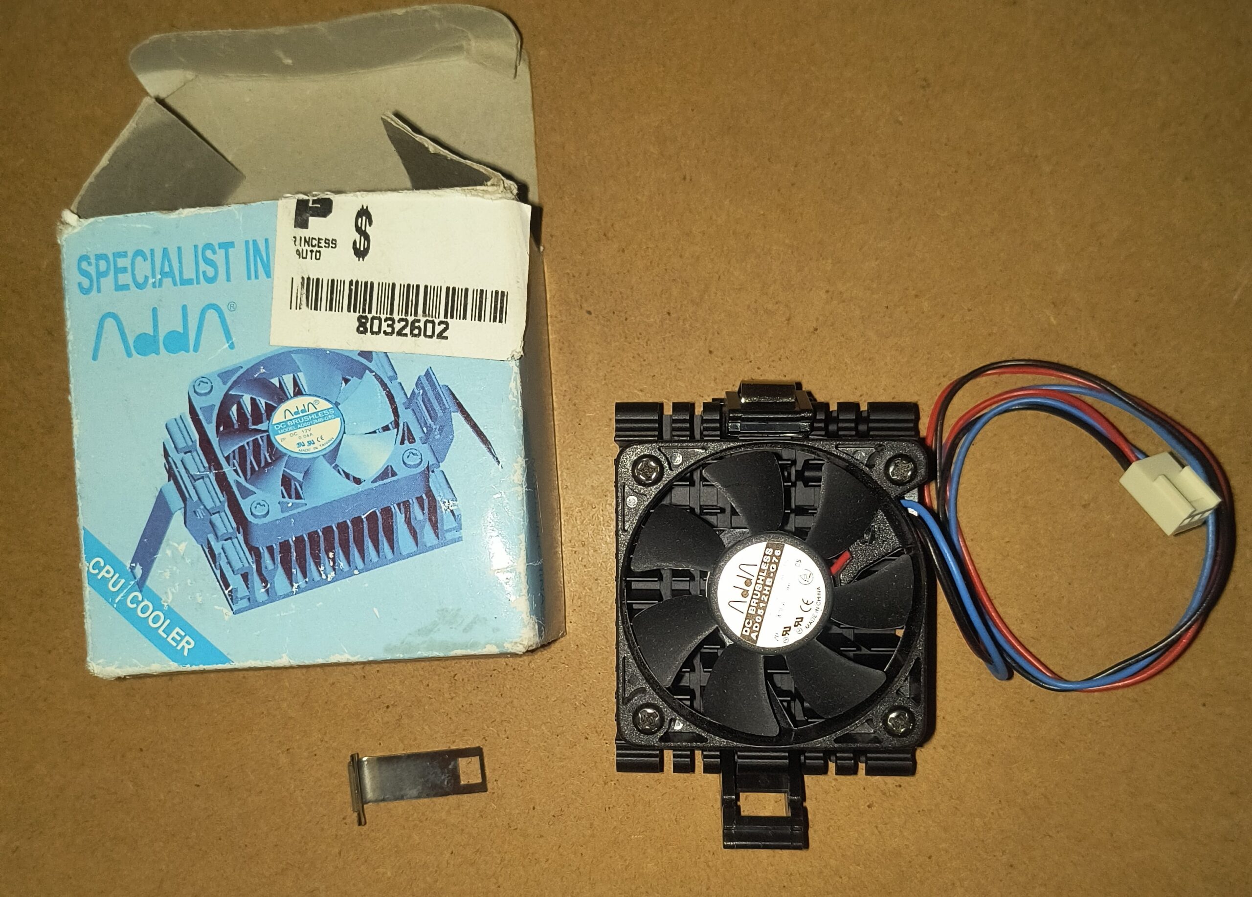 Vintage ADDA 50mm DC Brushless CPU Cooler with Heatsink