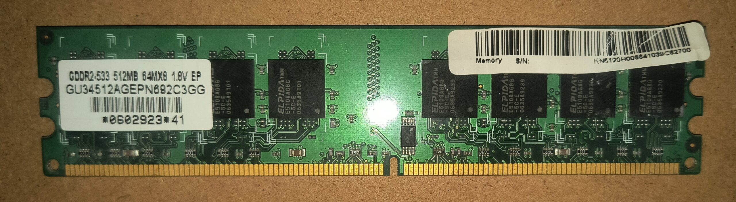 512MB DDR2-533 PC2-4200S 200-Pin SO-DIMM Laptop RAM (Elpida) - Product Image