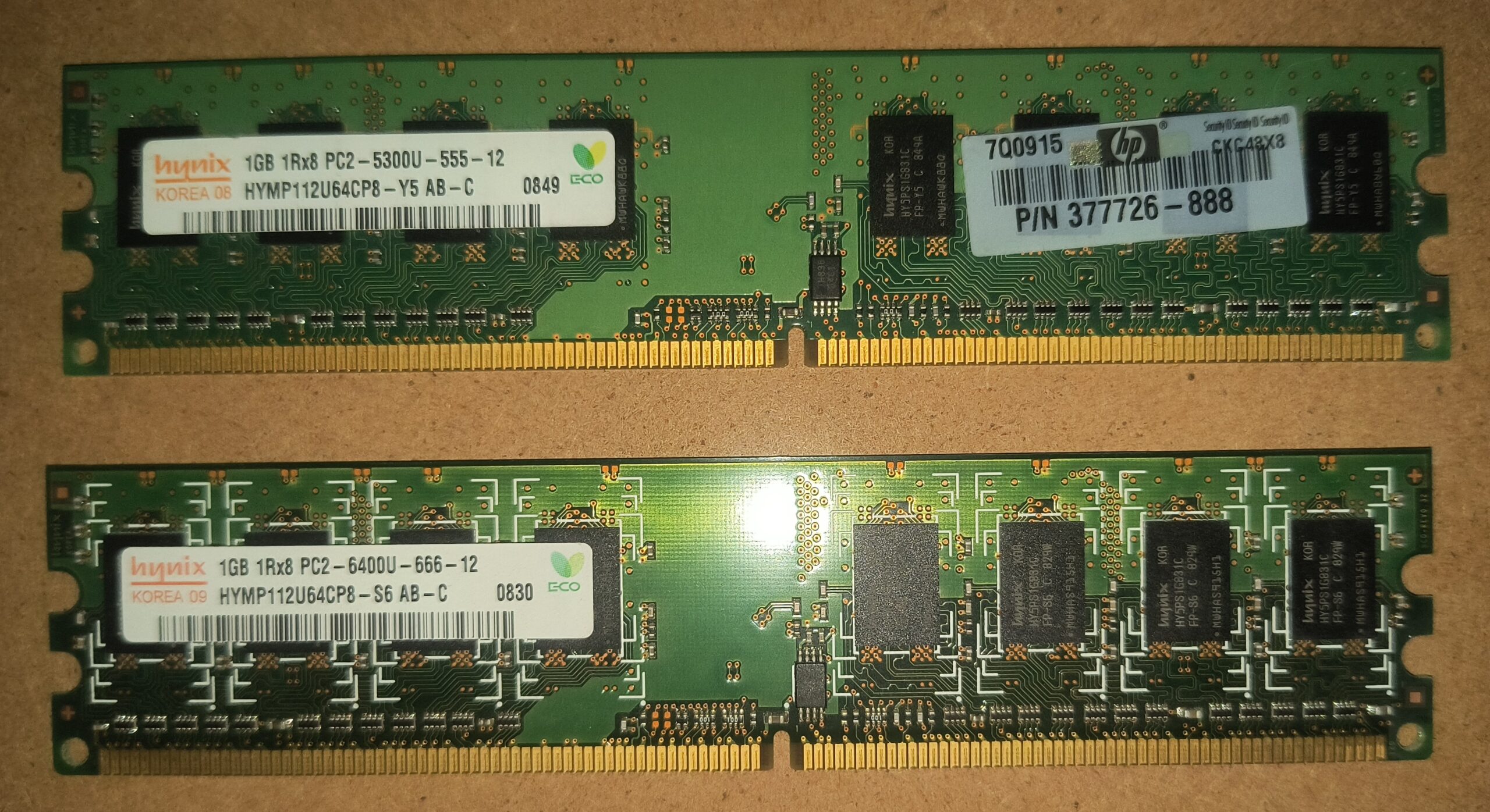 Hynix 2GB DDR2 Desktop RAM Lot - PC2-5300U & PC2-6400U 240-Pin