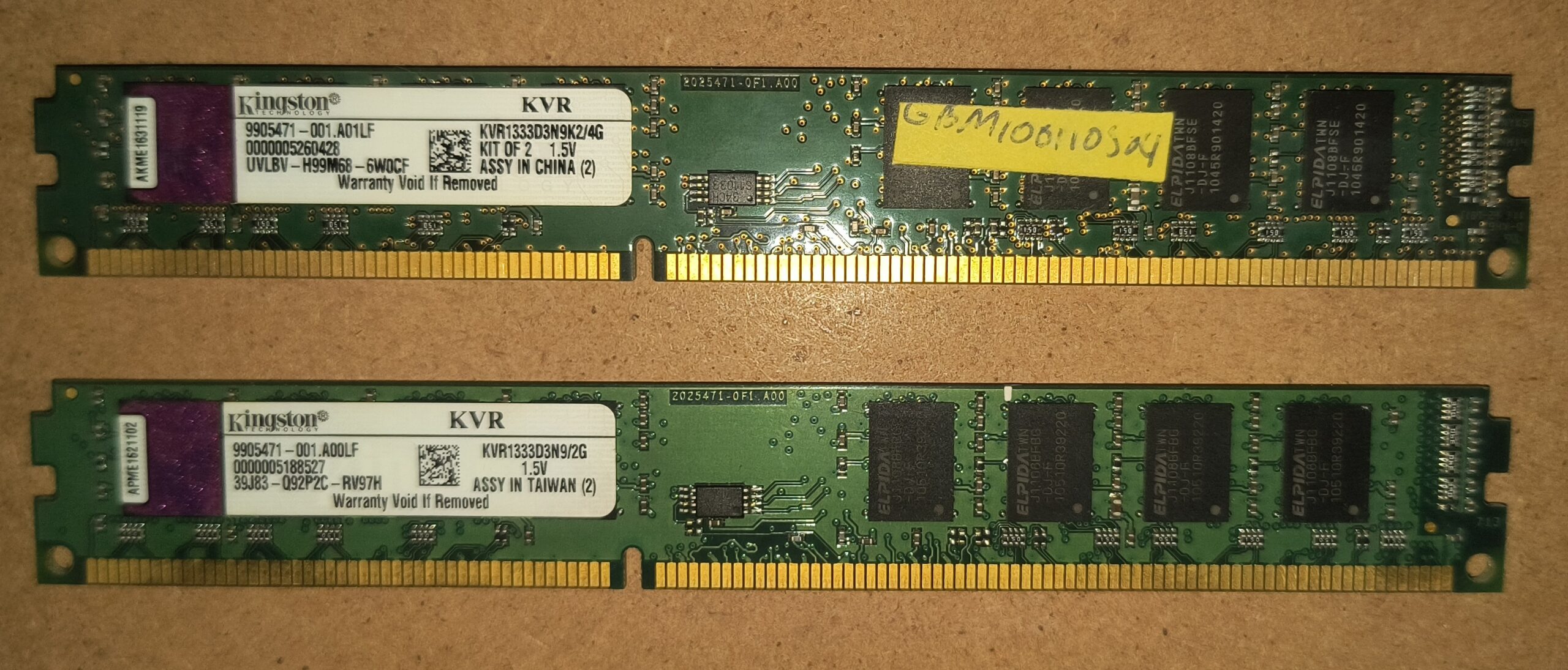 Kingston ValueRAM 4GB DDR3 RAM Kit KVR1333D3N9K2/4G