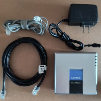 Linksys PAP2T Internet Phone Adapter with Power Supply and Cables