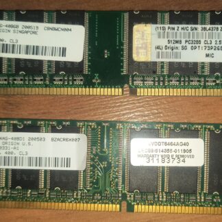 Lot of 2x 512MB DDR-400 PC3200 Memory Modules from Micron