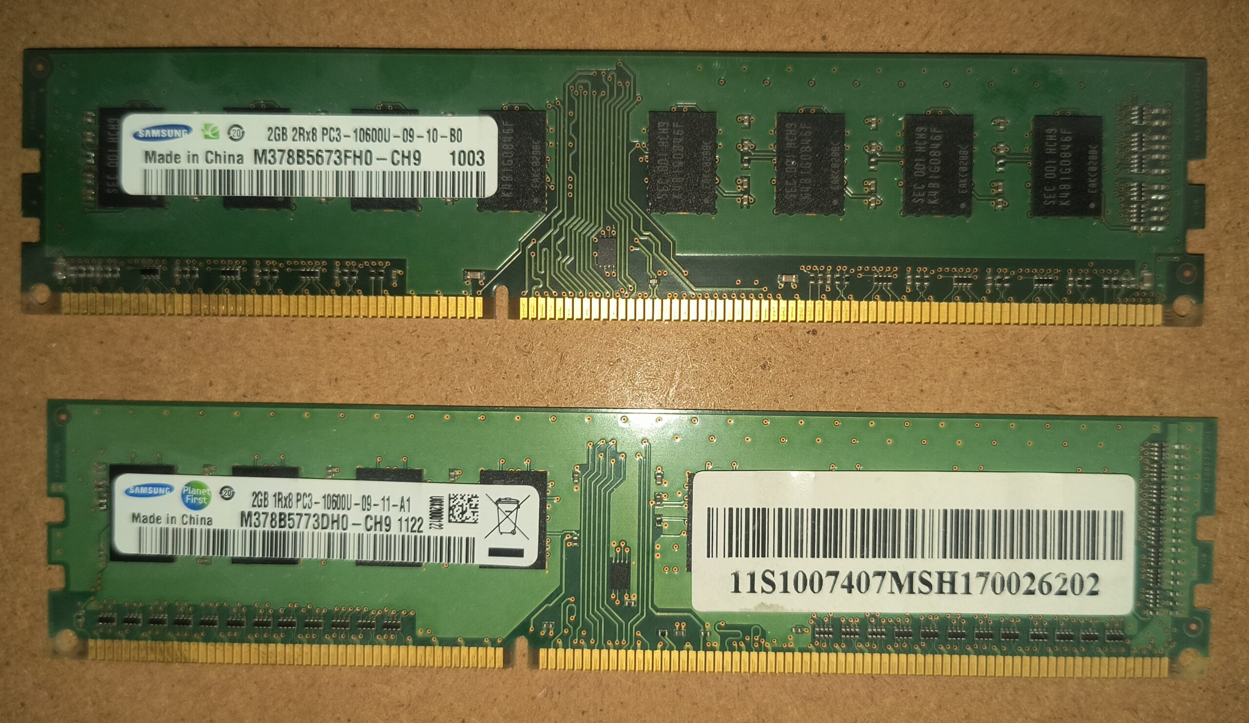 Samsung 4GB (2x2GB) DDR3-1333 PC3-10600U Desktop RAM Non-ECC UDIMM
