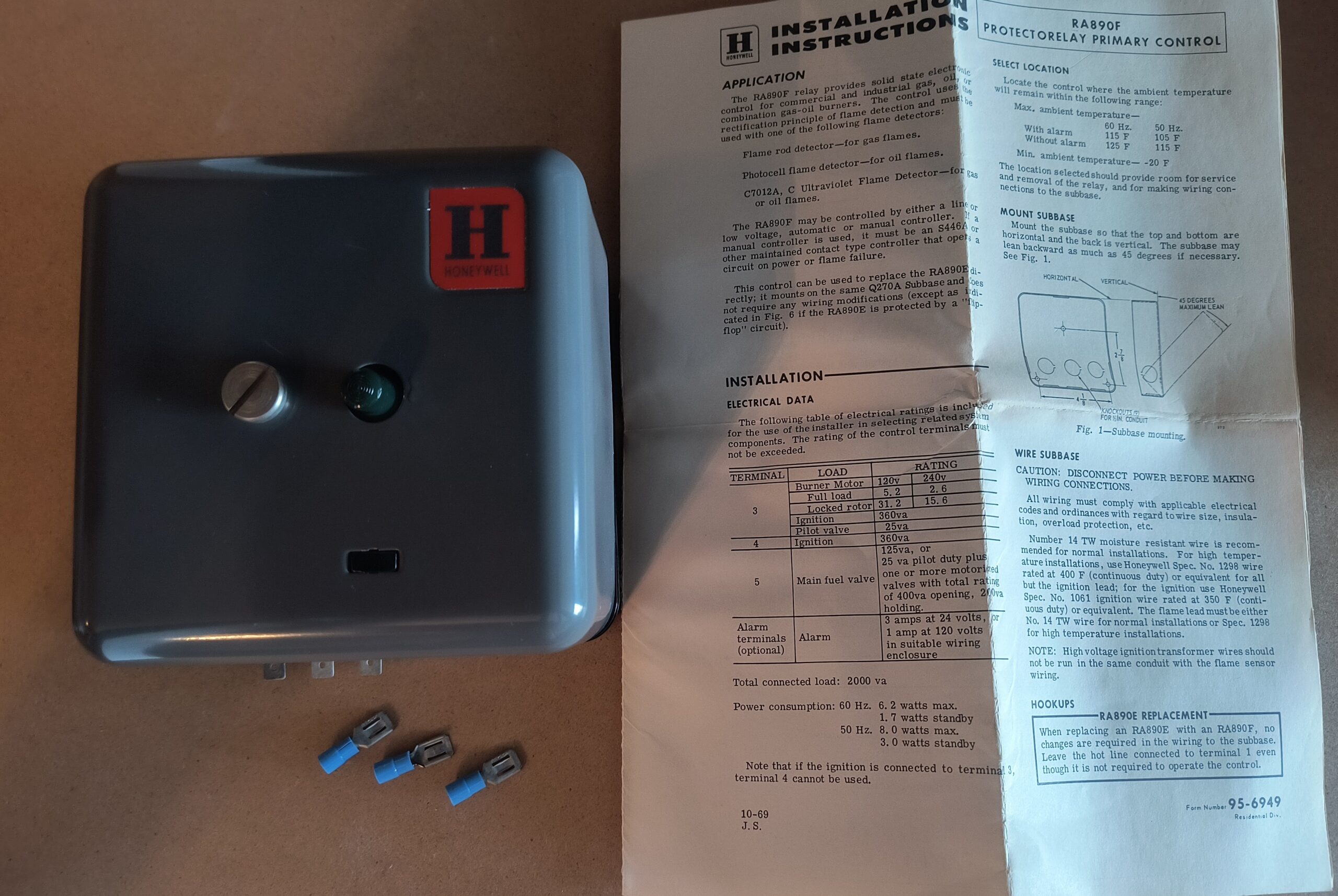 Honeywell RA890F 1270 Protectorelay Primary Control - Product Image