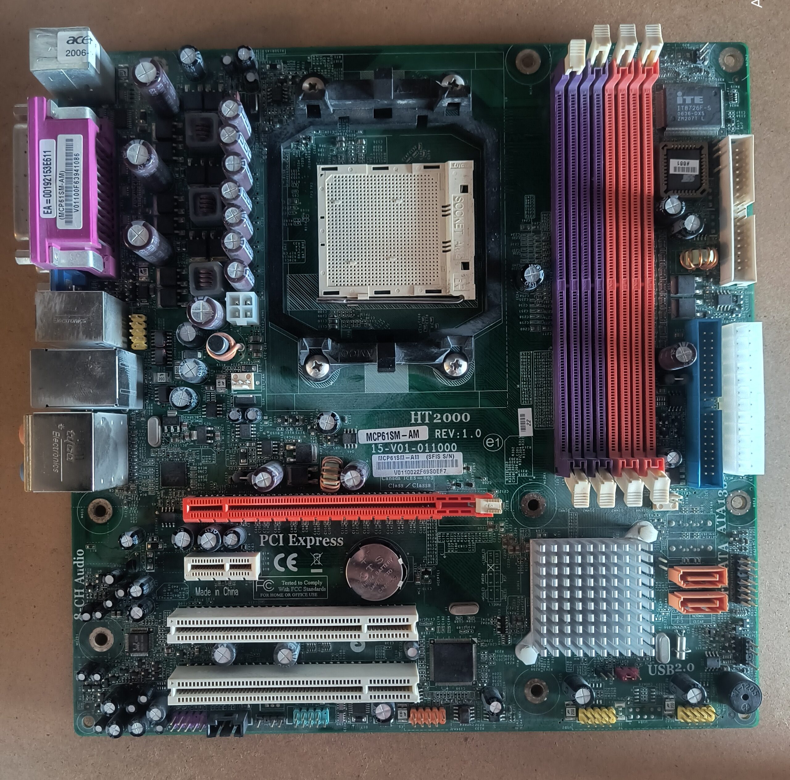 ECS MCP61SM-AM Rev 1.0 MicroATX Motherboard - Upgrade Your Retro Build!