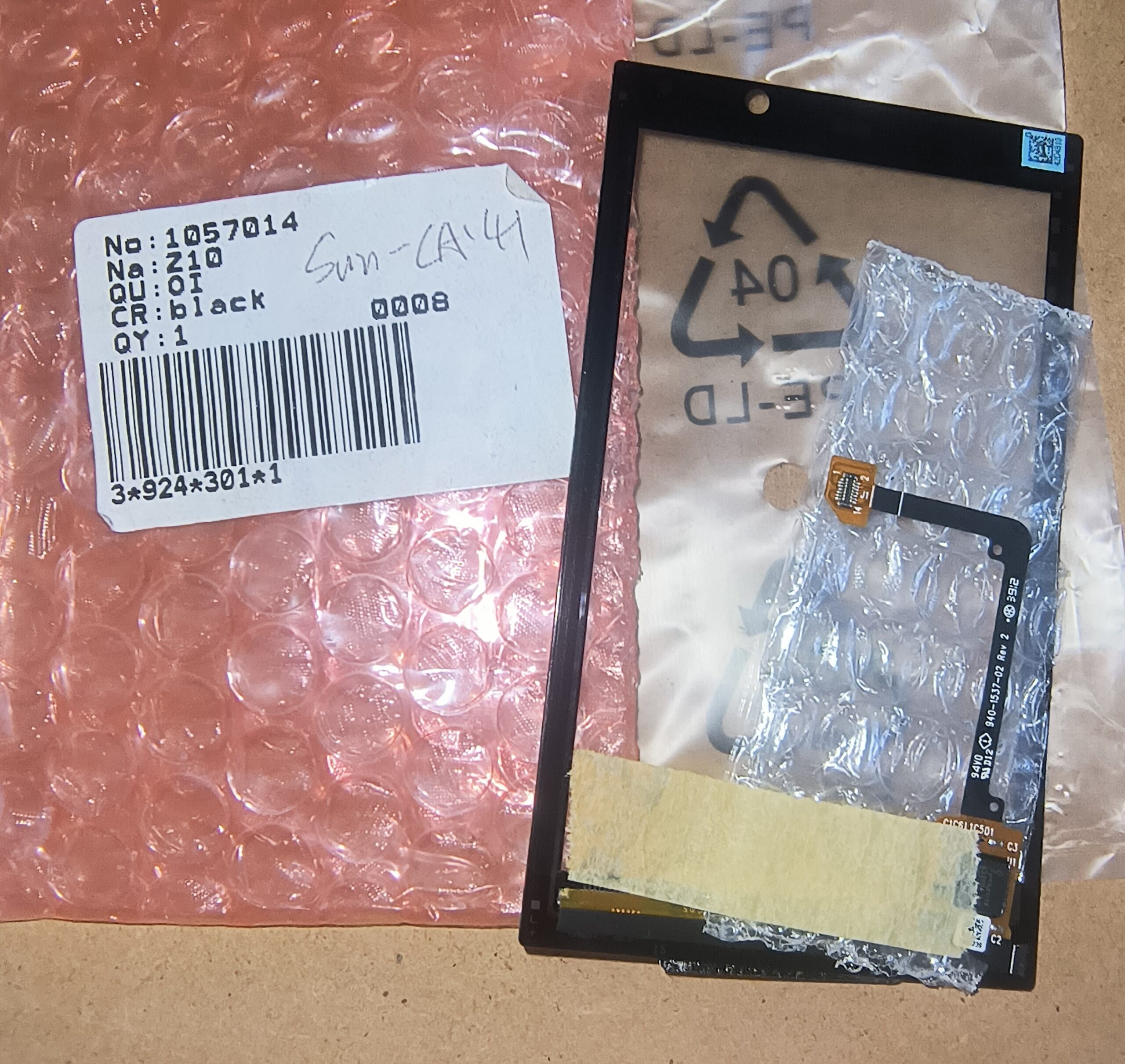 BlackBerry Z10 Touch Screen Digitizer Glass Replacement in Black