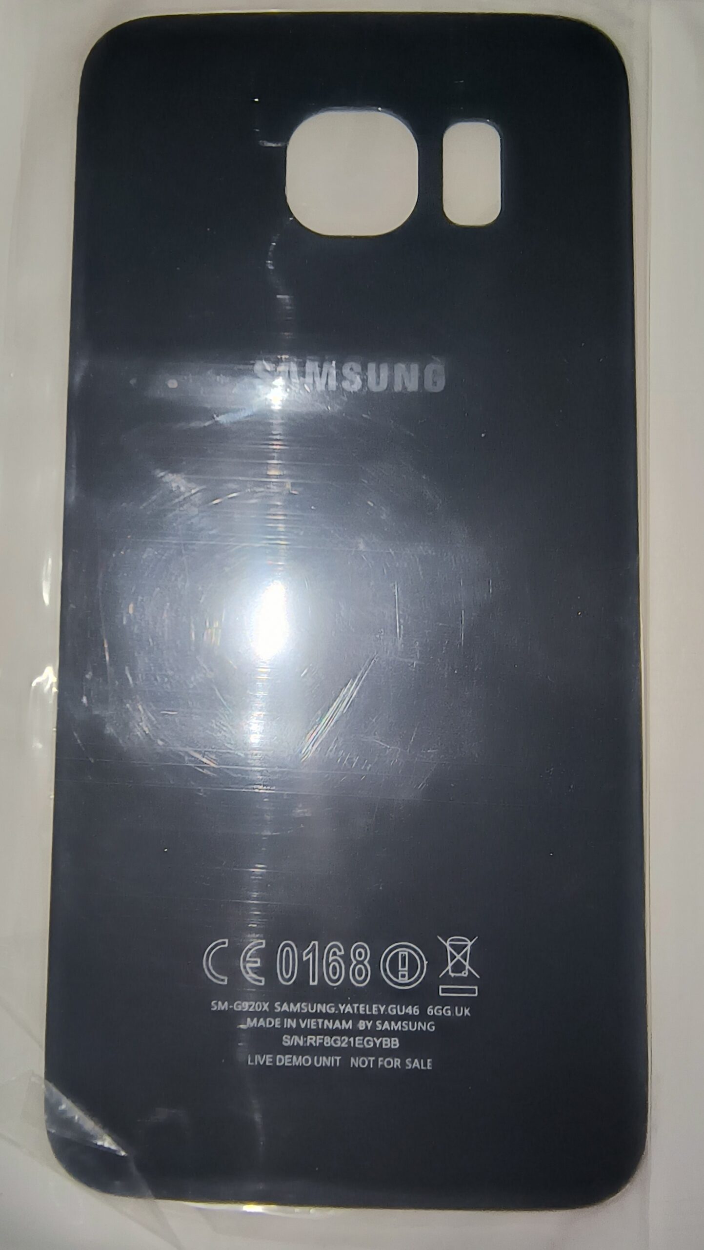 Authentic OEM Samsung Galaxy S6 SM-G920 Rear Glass Battery Door Cover in Black