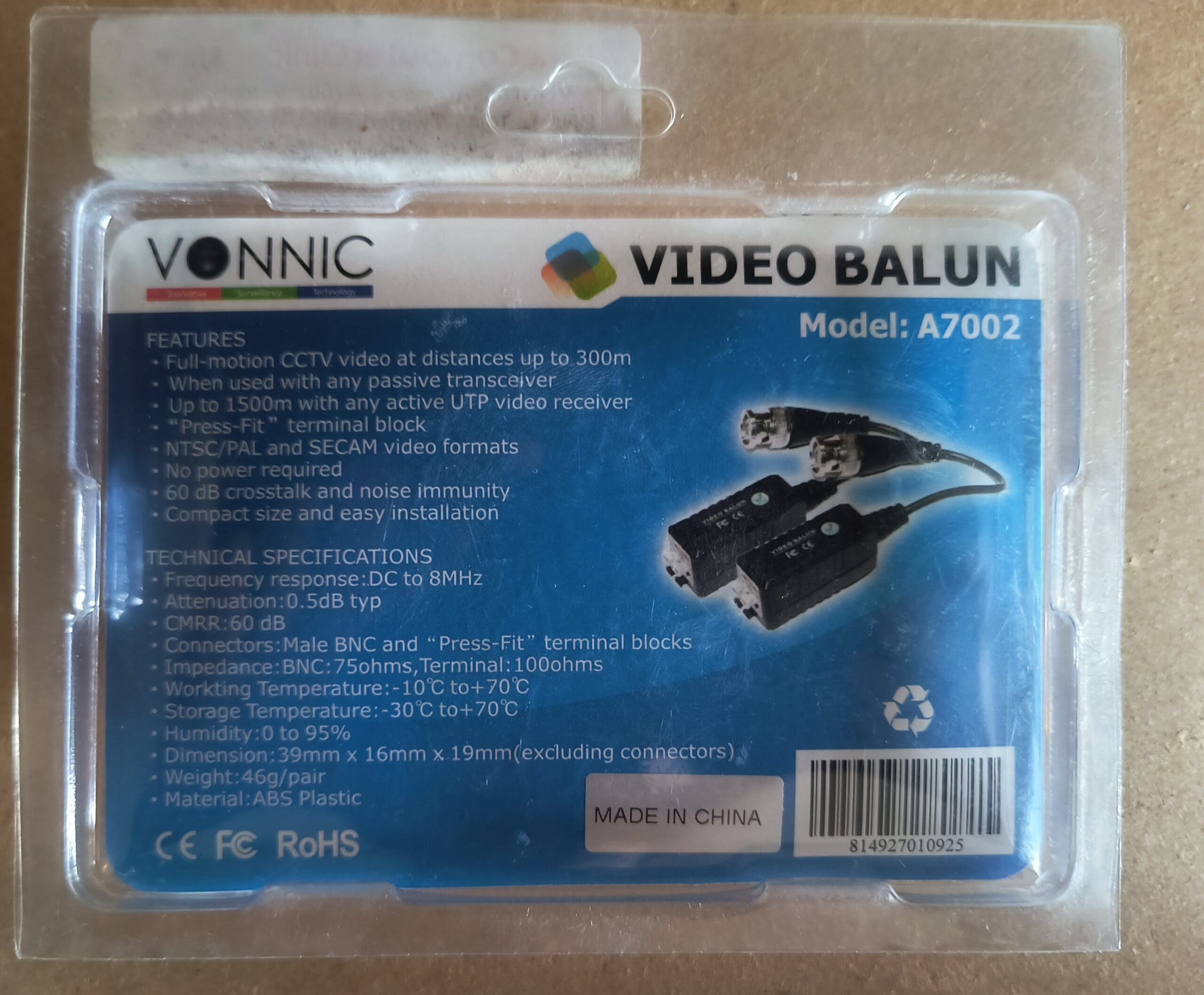 Upgrade Your CCTV System with VONNIC A7002 Video Balun Pair - Image 2