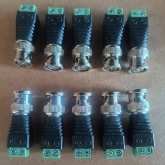 10x BNC Male to 2-Pin Screw Terminal Adapter Connectors for CCTV/Video