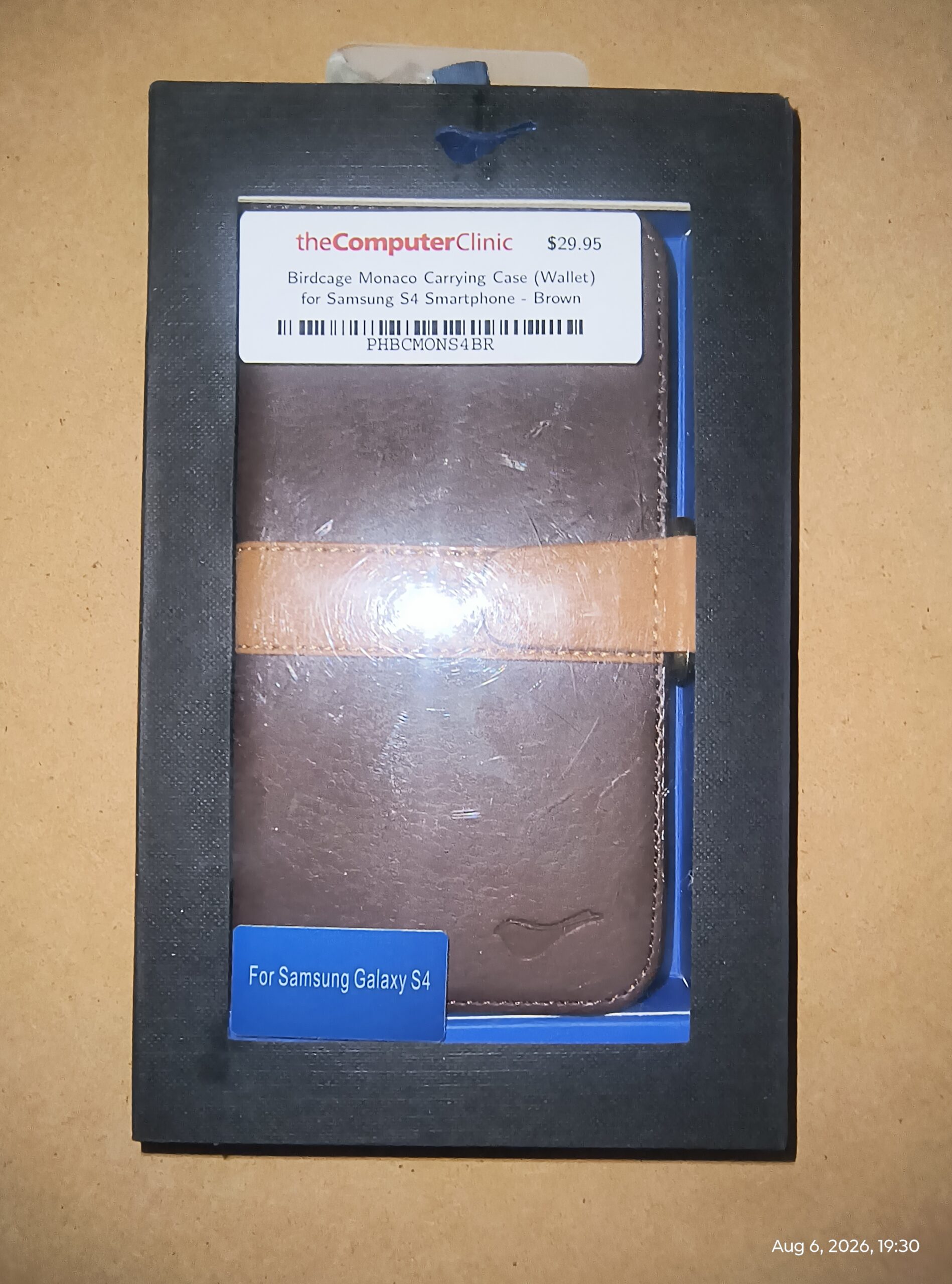 Birdcage Monaco Wallet Case for Samsung Galaxy S4 - Brown Folio Design