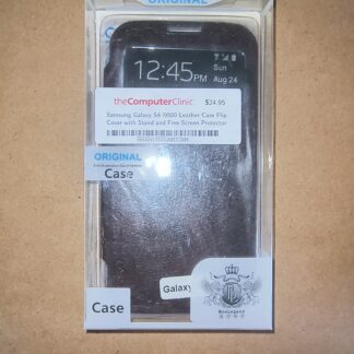 Samsung Galaxy S4 i9500 Leather Flip Case with Stand and Screen Protector in Black by BoxLegend