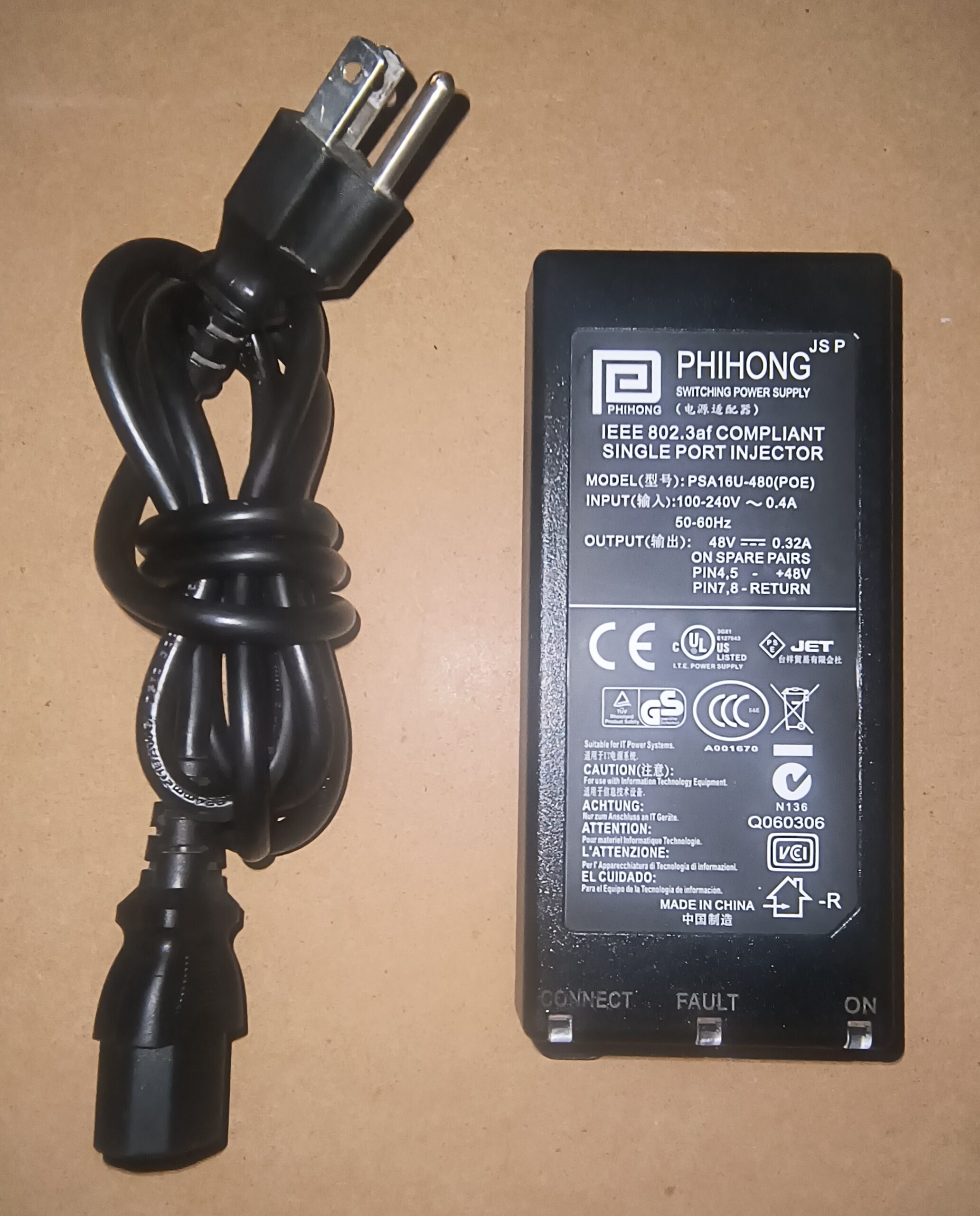 Power up your devices with Phihong PSA16U-480(POE) PoE Injector